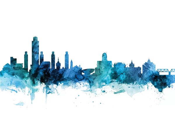 Blue Albany, New York Skyline
