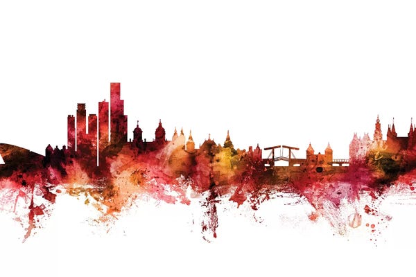 Amsterdam: Rusted Amsterdam, The Netherlands Skyline by Michael Tompsett