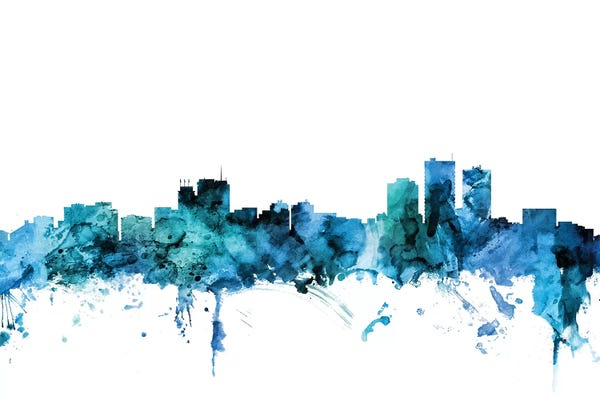 Anchorage: Blue Anchorage, Alaska Skyline by Michael Tompsett