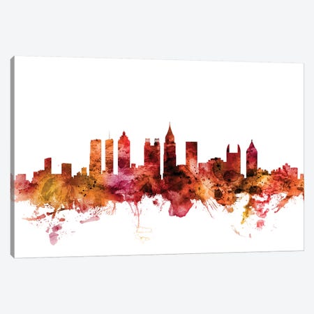 Atlanta, Georgia Skyline Canvas Print #MTO1216} by Michael Tompsett Canvas Artwork