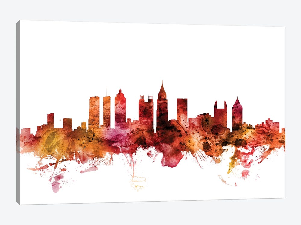 Atlanta, Georgia Skyline by Michael Tompsett 1-piece Canvas Art Print