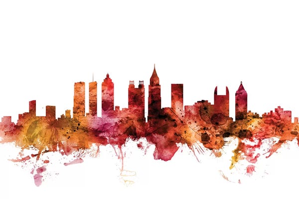 Georgia: Rusted Atlanta, Georgia Skyline by Michael Tompsett