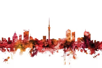 Rusted Auckland, New Zealand Skyline by Michael Tompsett canvas print