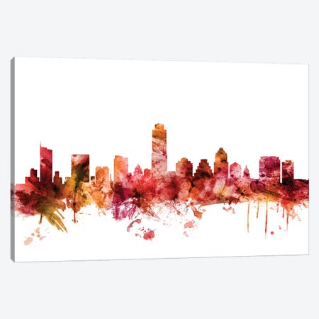 Austin, Texas Skyline Canvas Print #MTO1220} by Michael Tompsett Canvas Artwork