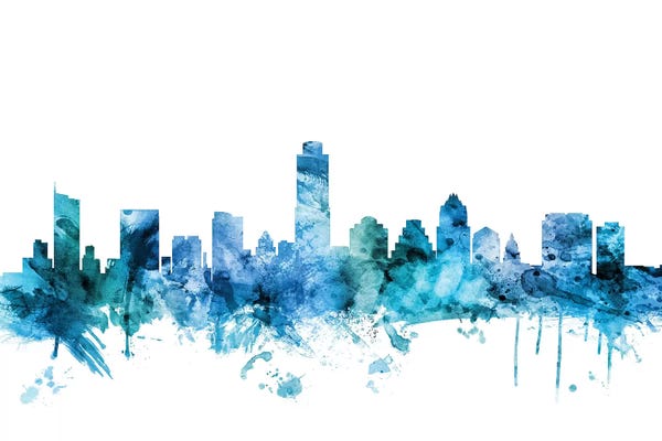 Michael Tompsett: Blue Austin, Texas Skyline by Michael Tompsett
