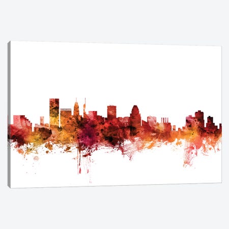 Baltimore, Maryland Skyline Canvas Print #MTO1222} by Michael Tompsett Canvas Artwork