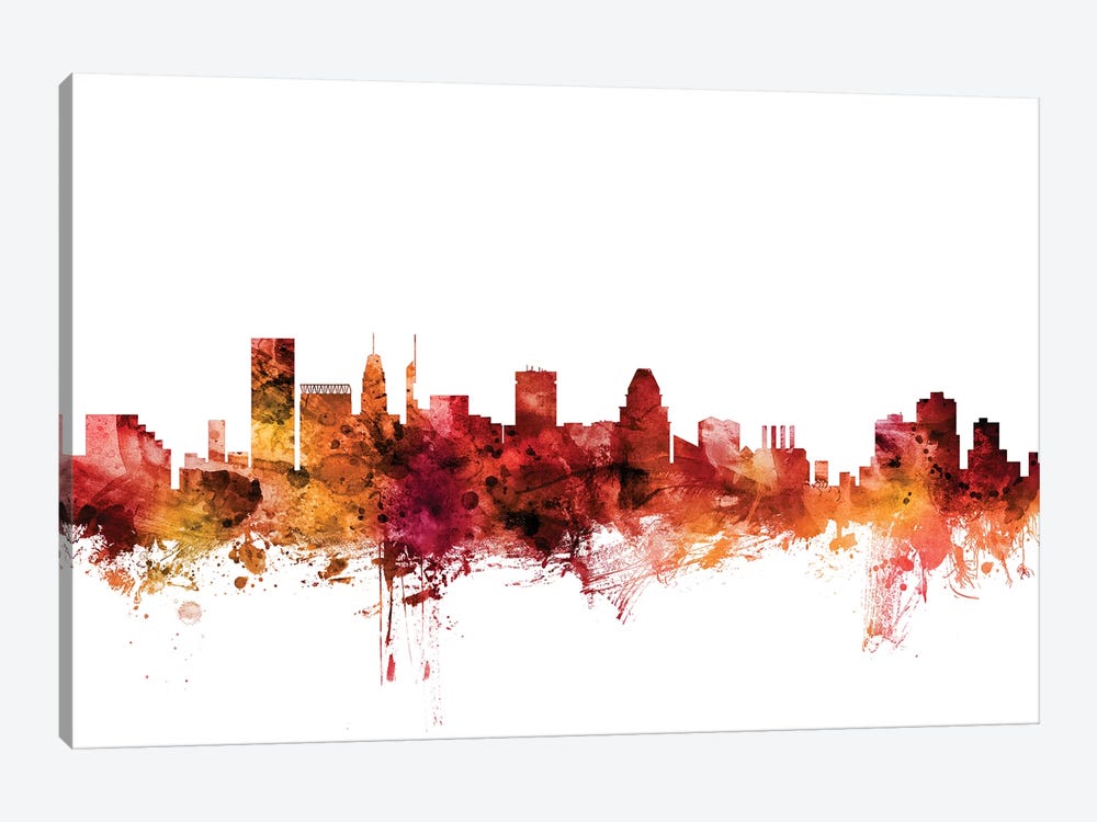 Baltimore, Maryland Skyline by Michael Tompsett 1-piece Canvas Wall Art