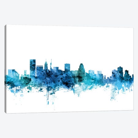 Baltimore, Maryland Skyline Canvas Print #MTO1223} by Michael Tompsett Canvas Wall Art