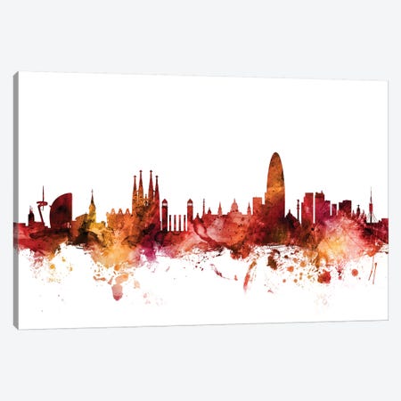 Barcelona, Spain Skyline Canvas Print #MTO1226} by Michael Tompsett Canvas Art Print