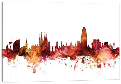 Barcelona, Spain Skyline Canvas Art Print - Catalonia Art