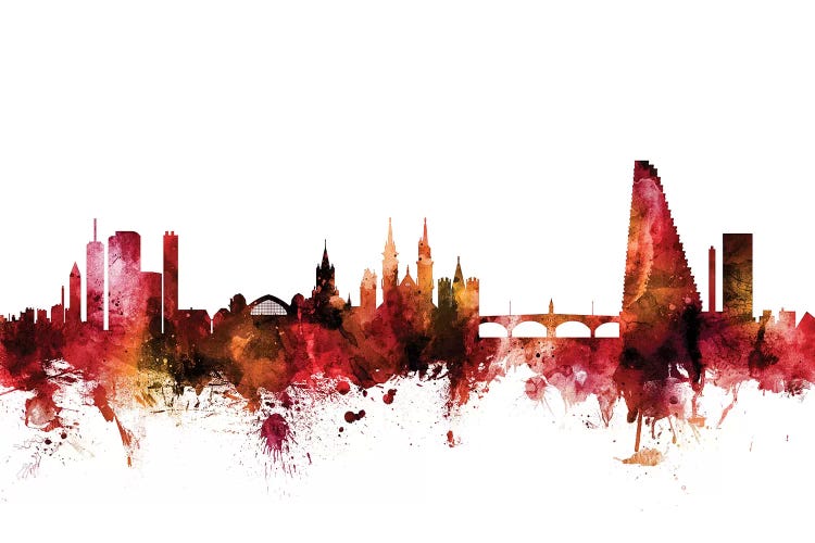 Rusted Basel, Switzerland Skyline by Michael Tompsett wall art