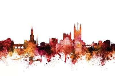 Rusted Bath, England Skyline Cityscape by Michael Tompsett art print