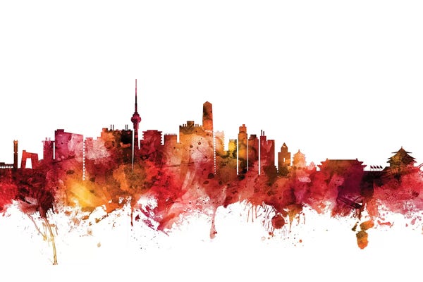 Beijing: Rusted Beijing, China Skyline by Michael Tompsett