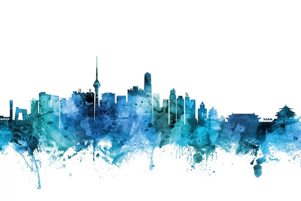 Beijing: Blue Beijing, China Skyline by Michael Tompsett