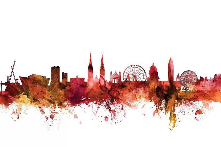 Rusted Belfast, Northern Ireland Skyline by Michael Tompsett wall art