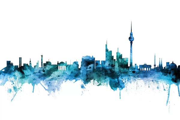 Germany: Blue Berlin, Germany Skyline by Michael Tompsett