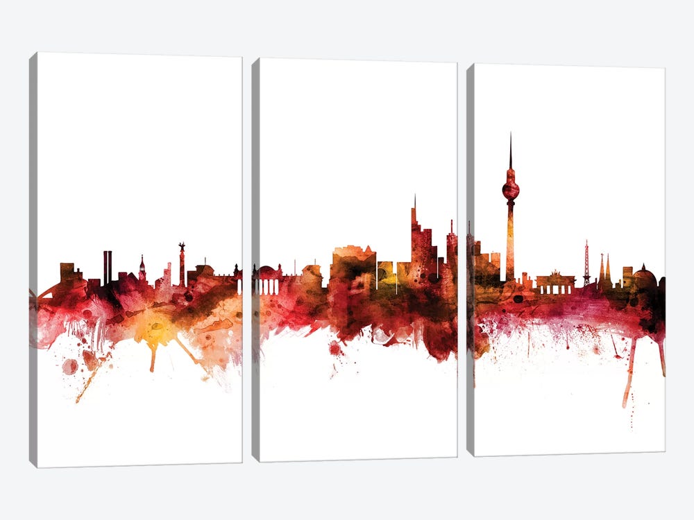Berlin, Germany Skyline by Michael Tompsett 3-piece Canvas Artwork
