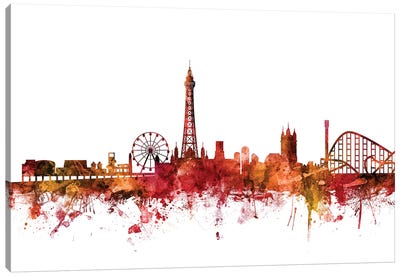 Blackpool, England Skyline Canvas Art Print