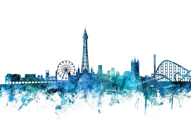 Blue Blackpool, England Skyline