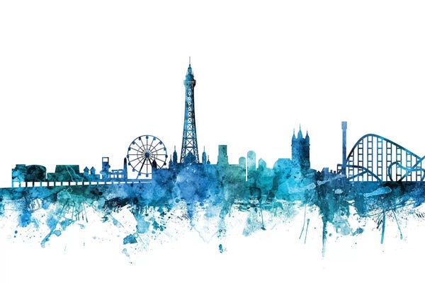 Blue Blackpool, England Skyline