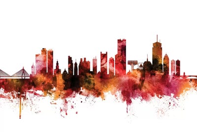 Rusted Boston, Massachusetts Skyline by Michael Tompsett art print
