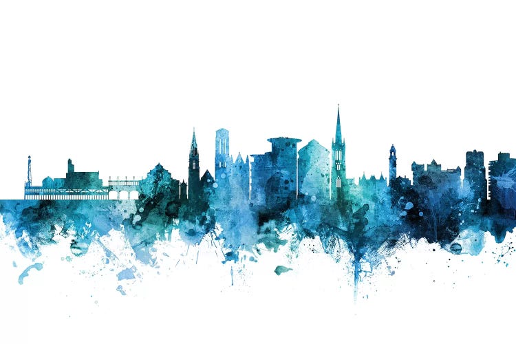 Blue Bournemouth, England Skyline by Michael Tompsett wall art