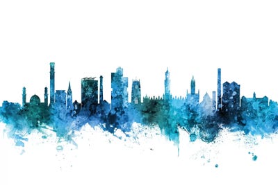 Blue Bradford, England Skyline by Michael Tompsett framed wall art