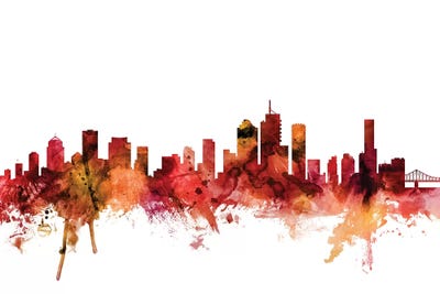 Rusted Brisbane, Australia Skyline by Michael Tompsett canvas print