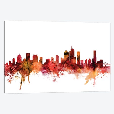 Brisbane, Australia Skyline Canvas Print #MTO1254} by Michael Tompsett Canvas Wall Art