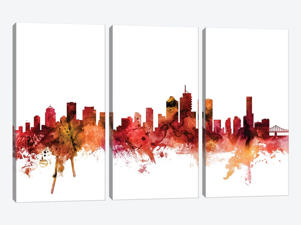 Brisbane, Australia Skyline by Michael Tompsett 3-piece Art Print