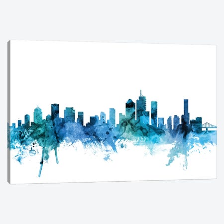 Brisbane, Australia Skyline Canvas Print #MTO1255} by Michael Tompsett Canvas Wall Art