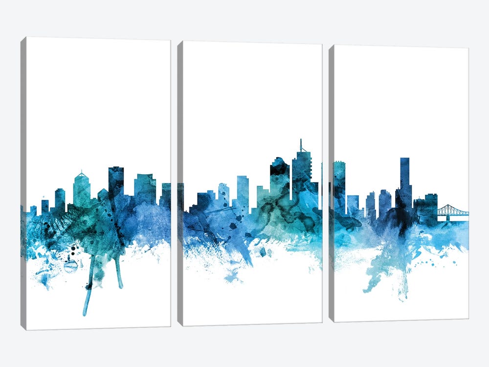 Brisbane, Australia Skyline by Michael Tompsett 3-piece Canvas Artwork