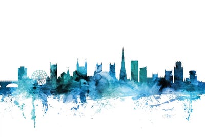 Blue Bristol, England Skyline by Michael Tompsett framed wall art