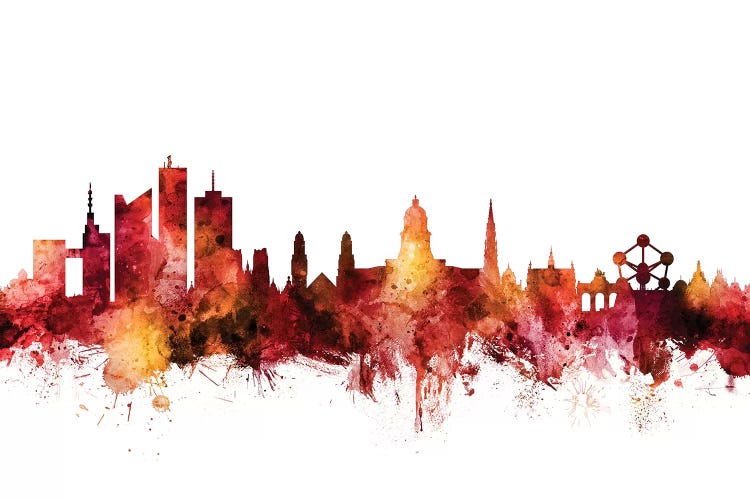 Rusted Brussels, Belgium Skyline by Michael Tompsett wall art