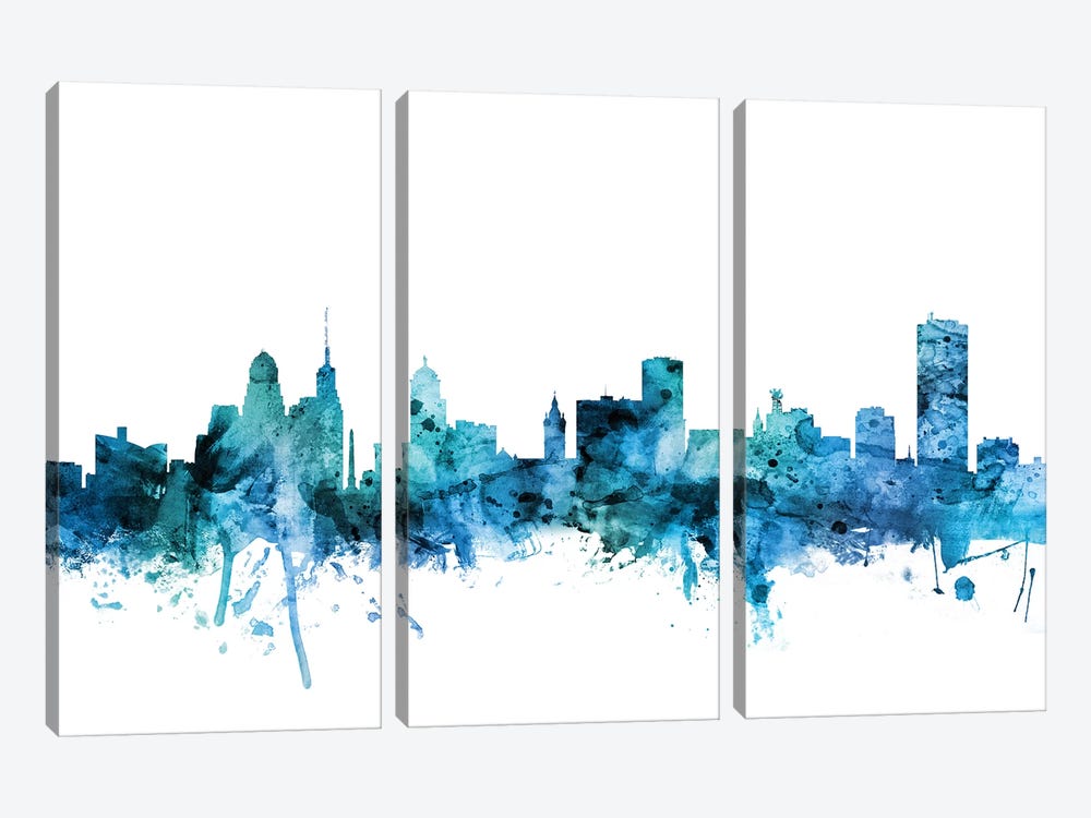 Buffalo, New York Skyline by Michael Tompsett 3-piece Canvas Art Print