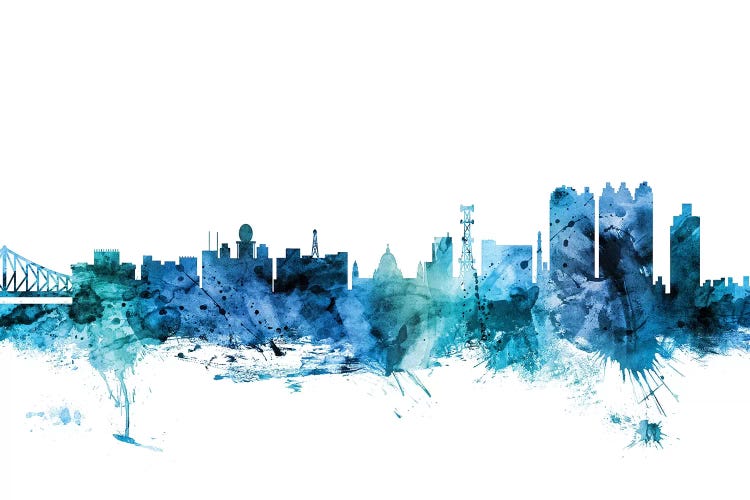 Blue Calcutta (Kolkata), India Skyline by Michael Tompsett wall art