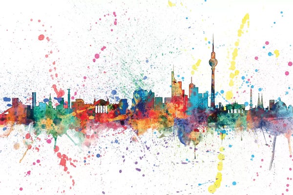 Germany: Rainbow Splash Skyline Of Berlin, Germany by Michael Tompsett