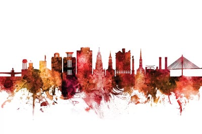 Rusted Charleston, South Carolina Skyline by Michael Tompsett canvas print