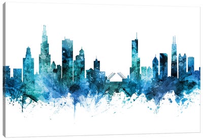 Chicago, Illinois Skyline Canvas Art Print - Chicago Art