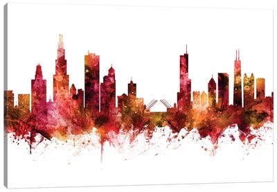 Chicago, Illinois Skyline Canvas Art Print - Chicago Skylines