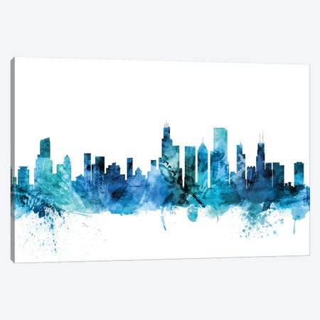 Chicago, Illinois Skyline Canvas Print #MTO1288} by Michael Tompsett Canvas Art