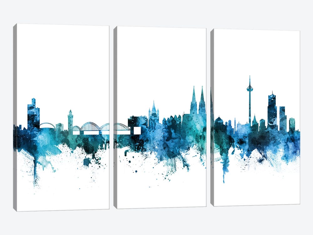 Cologne, Germany Skyline by Michael Tompsett 3-piece Canvas Wall Art