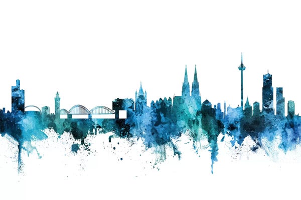 Cologne: Blue Cologne, Germany Skyline by Michael Tompsett
