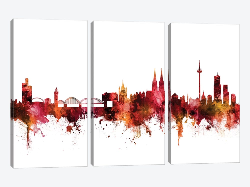 Cologne, Germany Skyline by Michael Tompsett 3-piece Canvas Print