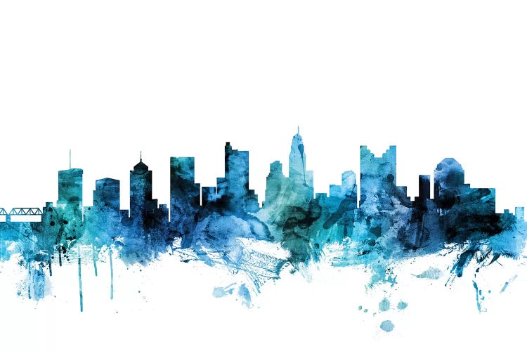 Columbus, Ohio Skyline by Michael Tompsett wall art