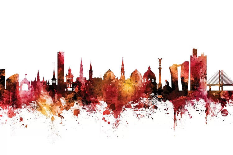 Rusted Copenhagen, Denmark Skyline by Michael Tompsett wall art