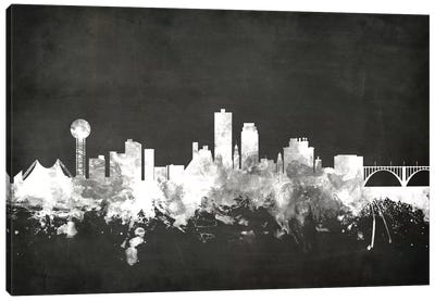 Knoxville, Tennessee, USA Canvas Art Print - Black & White Graphics & Illustrations