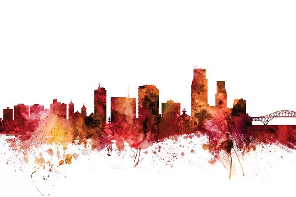 Texas: Rusted Corpus Christi, Texas Skyline by Michael Tompsett