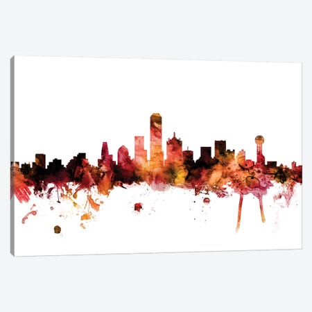 Dallas, Texas Skyline Canvas Print #MTO1305} by Michael Tompsett Canvas Artwork