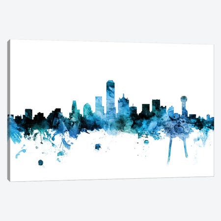 Dallas, Texas Skyline Canvas Print #MTO1306} by Michael Tompsett Canvas Wall Art